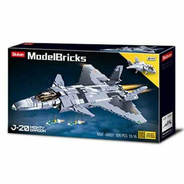 Texas Toy Distribution J-20 Mighty Dragon 2-in-1 Fighter Jet Building Brick Kit 926 pcs 931